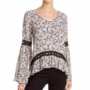 Vintage Havana Floral Boho Bell Sleeve Blouse